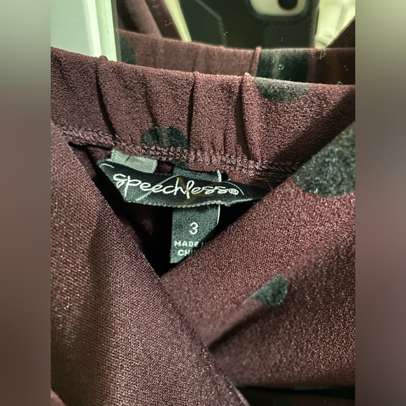 Nordstrom Speechless Black Purple Women’s Polka Dot Dress Stretch Jnr Size 3 - Picture 4 of 10